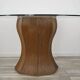 Round table from the 60s - 70s in rattan and glass