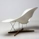 Early 2001 Vitra Eames La Chaise – Labeled, Sculptural Bone-White Patina