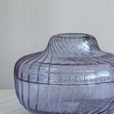 saladier en verre cristal violet