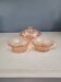Set of 2 pink glass cups + sugar bowl
