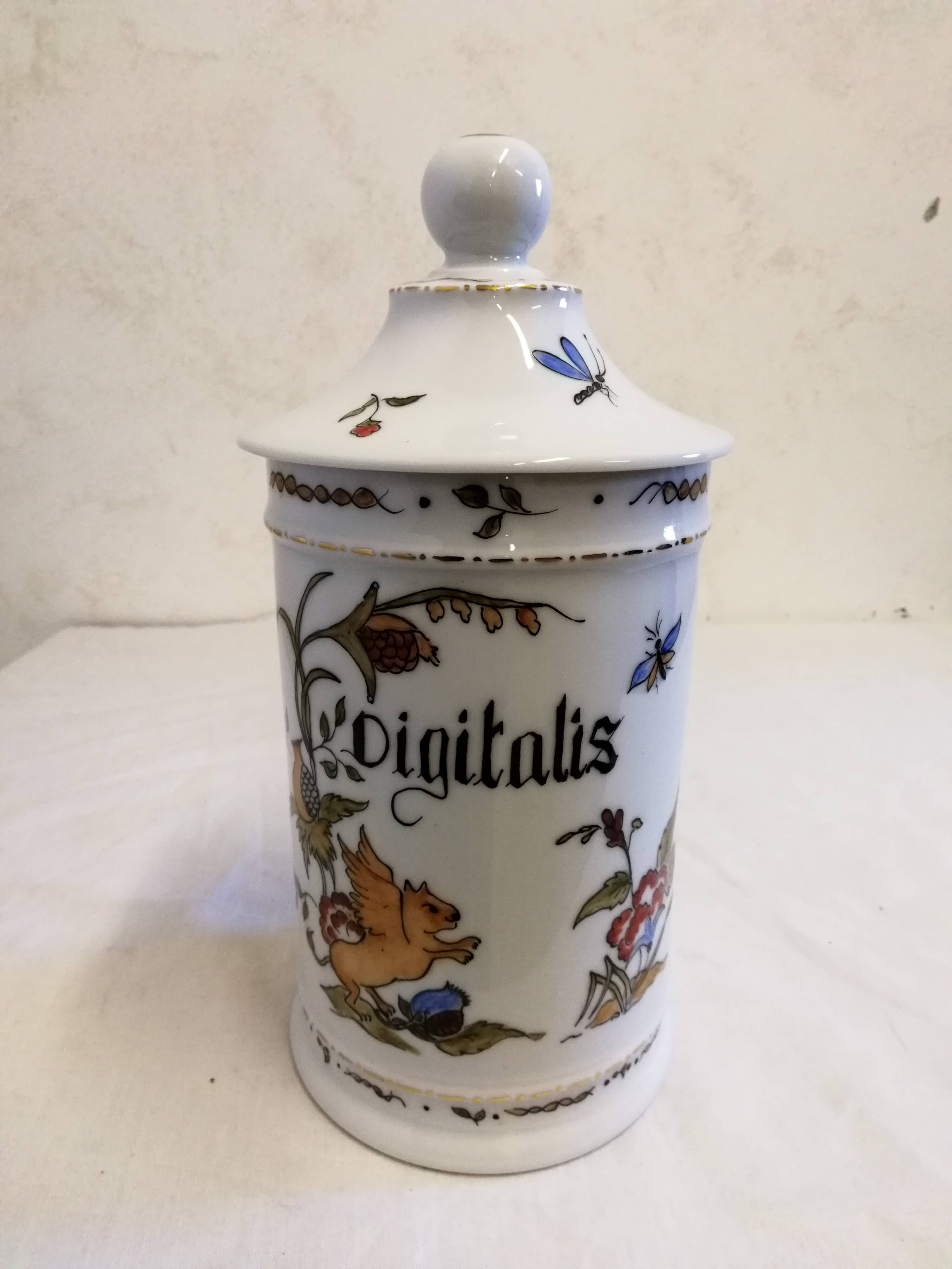 Old Digitalis Porcelain Medicine Jar