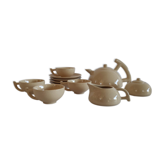 Serving tea or coffee modernist ceramic beige of the 1970s