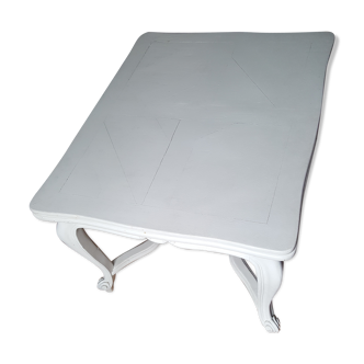 Table louis XV en chêne peinte en blanc