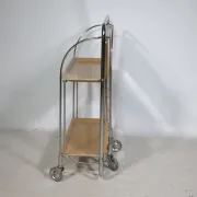 Mid Century Folding Serving Trolley in Chrome by Bremshey, 1960s