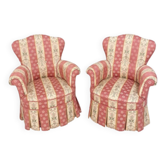 Mid century Madame Pompadour armchairs