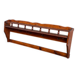 Solid wood wall shelf with 6 hooks coat rack