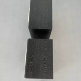 Pair of vintage black and chrome bedside tables