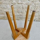 Solid wood stool from the 50s