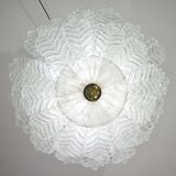 Florence, large size Murano clear transparent vintage glass ceiling light
