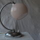 Lampe de table art déco chromée opaline rose 1930