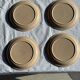 Lot de 4 assiettes à dessert en grès beige liseré brun Sarreguemines grès