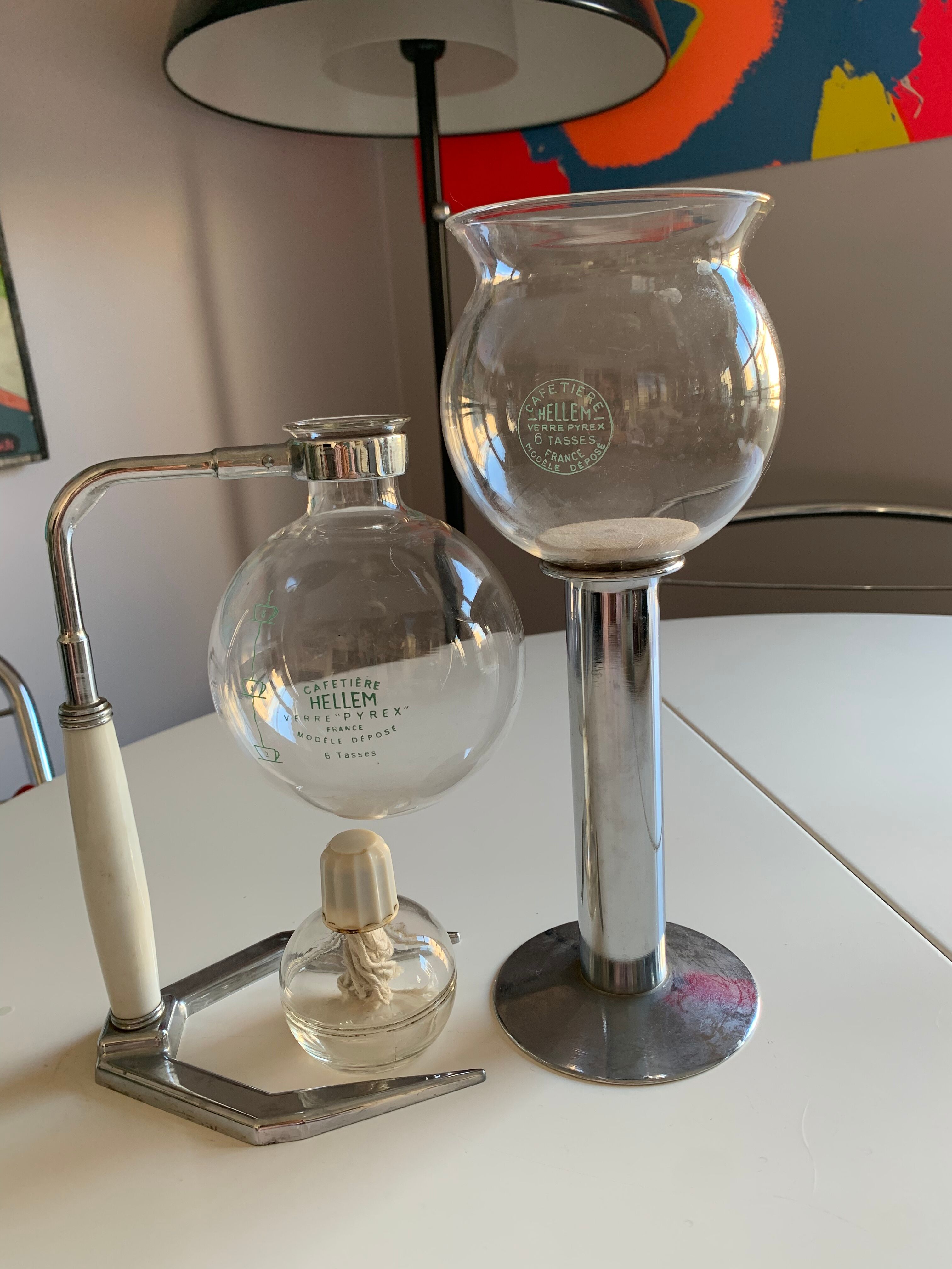 Old vintage depression coffee maker Hellem cona