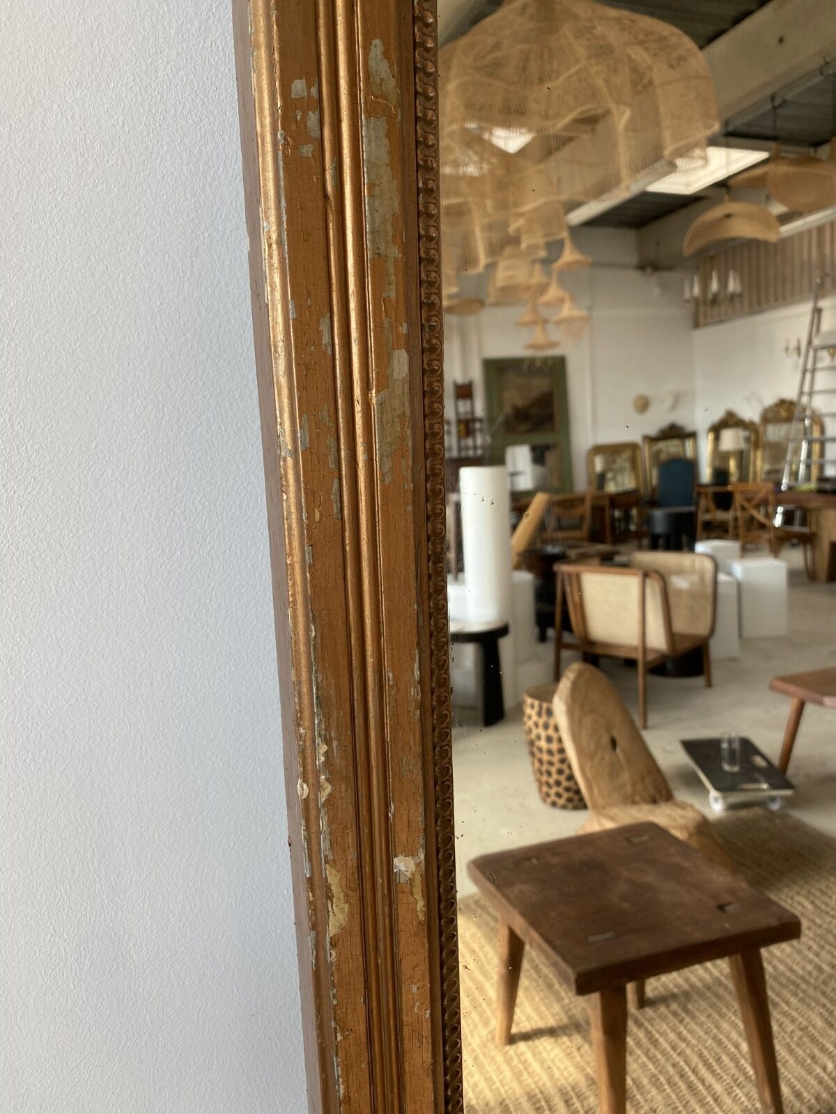Old foot mirror gilded