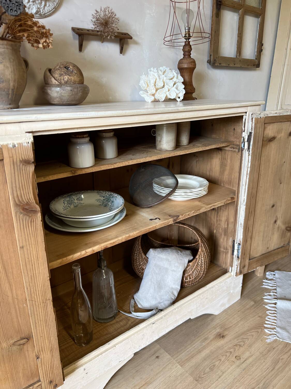 Weathered wooden sideboard