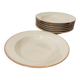 Lot de 7 assiettes en grès beige Tulowice Poland