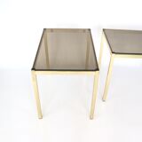 Pair of gilded metal side tables