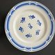 Set of 3 antique blue faience dessert plates.