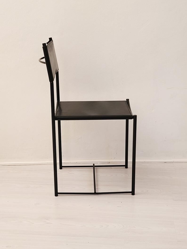 Pair of Natural Leather Chairs 'Spaghetti 101' by Giandomenico Belotti for Alias, 1970’s