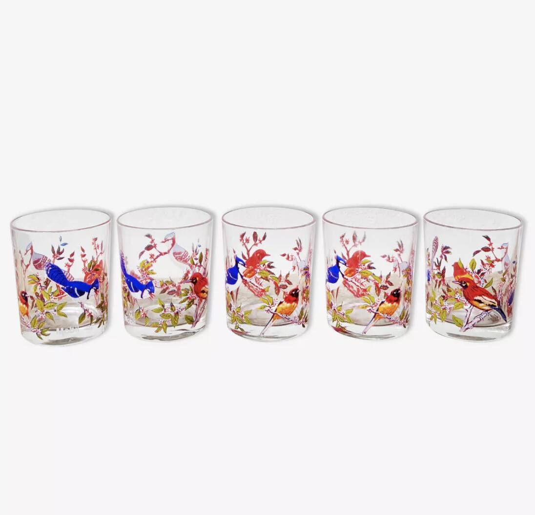Vintage bird water glasses
