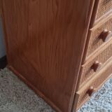 Vintage wicker chest of drawers.