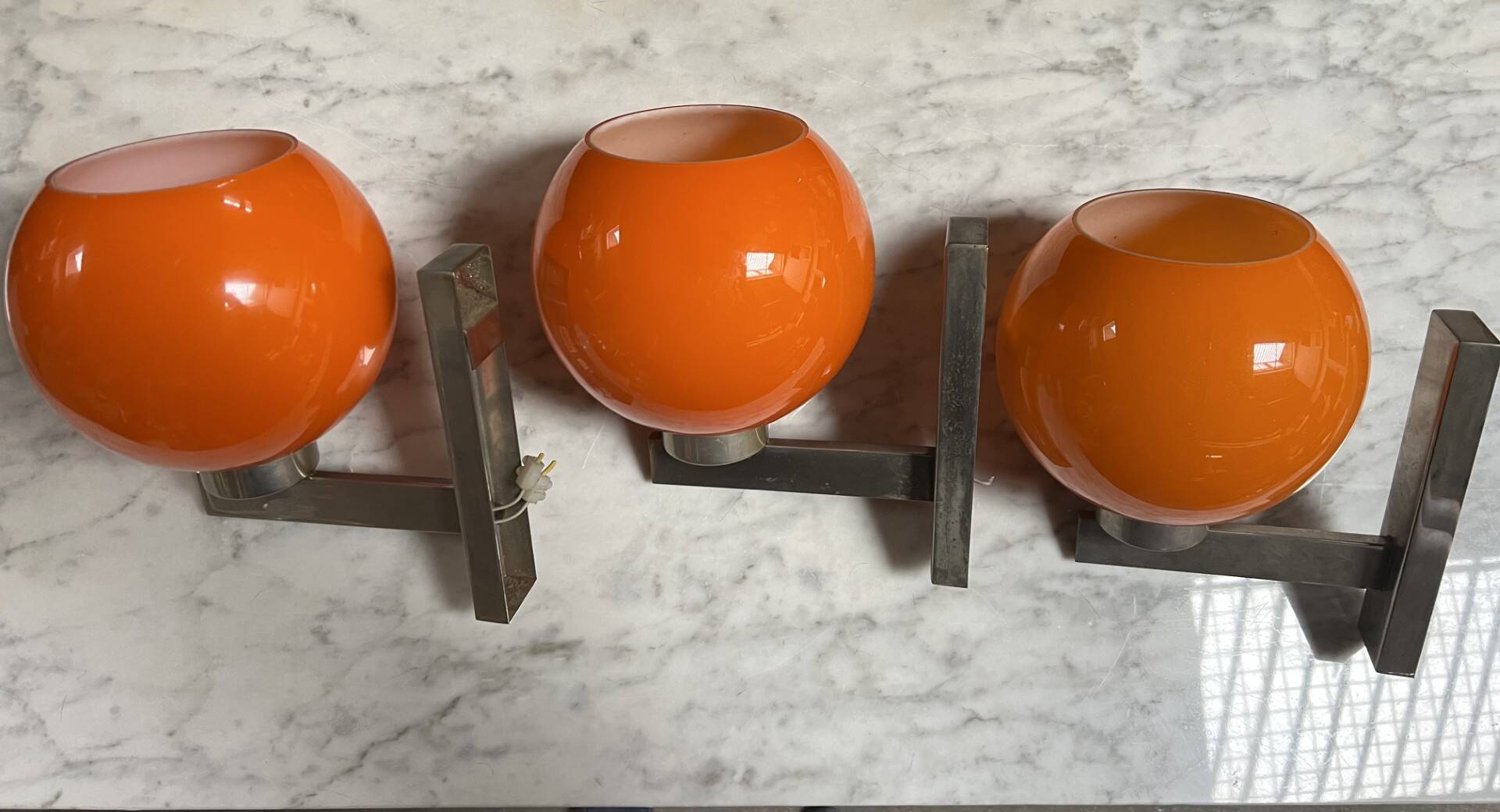 Appliques murales orange LITA 1970