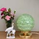 Vintage art deco globe table lamp in mint green Clichy glass