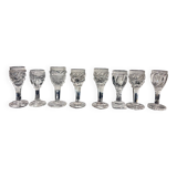 Cabaret set Baccarat 8 glasses and silver plated tray