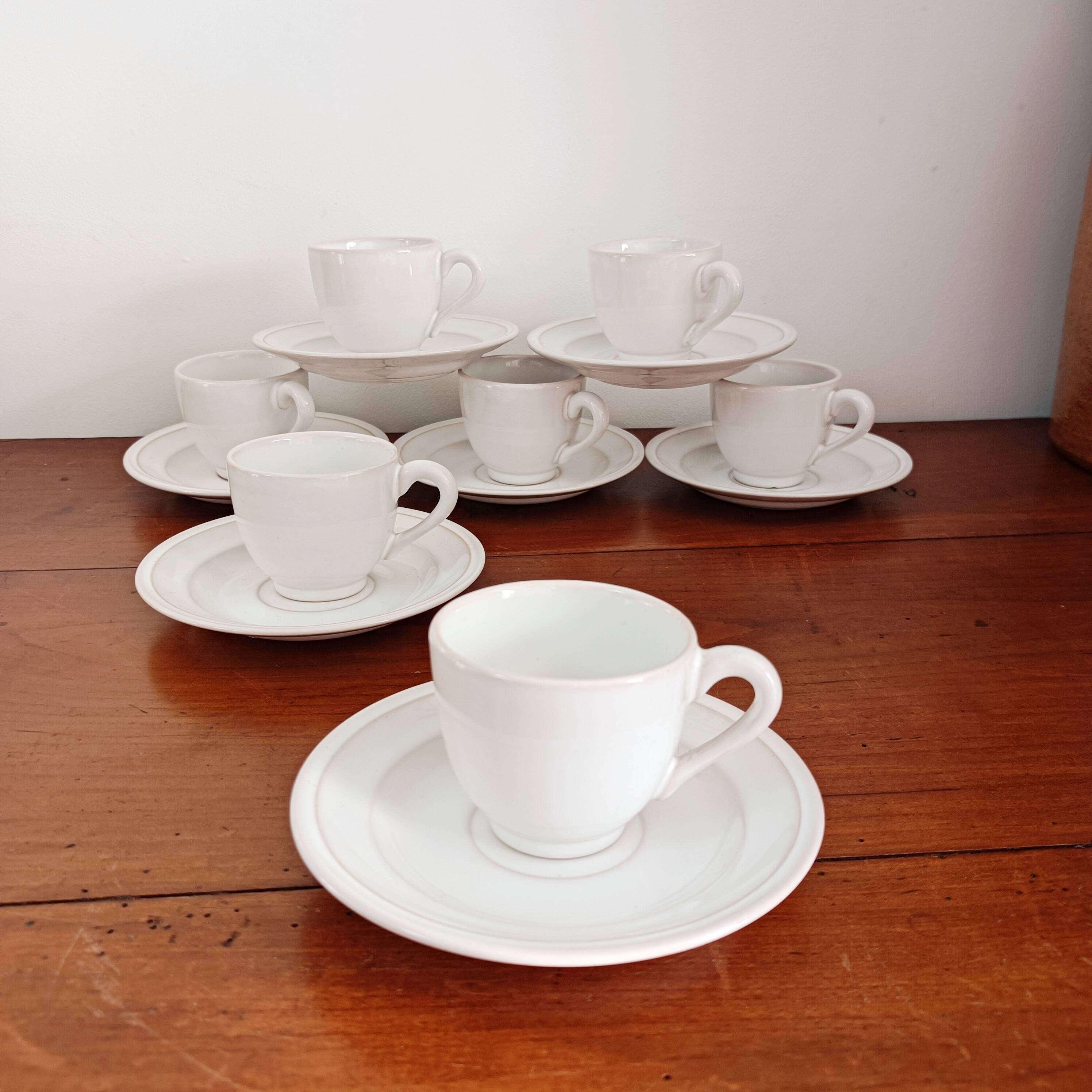 Set of 7 Pierre Motton coffee cups, Gien