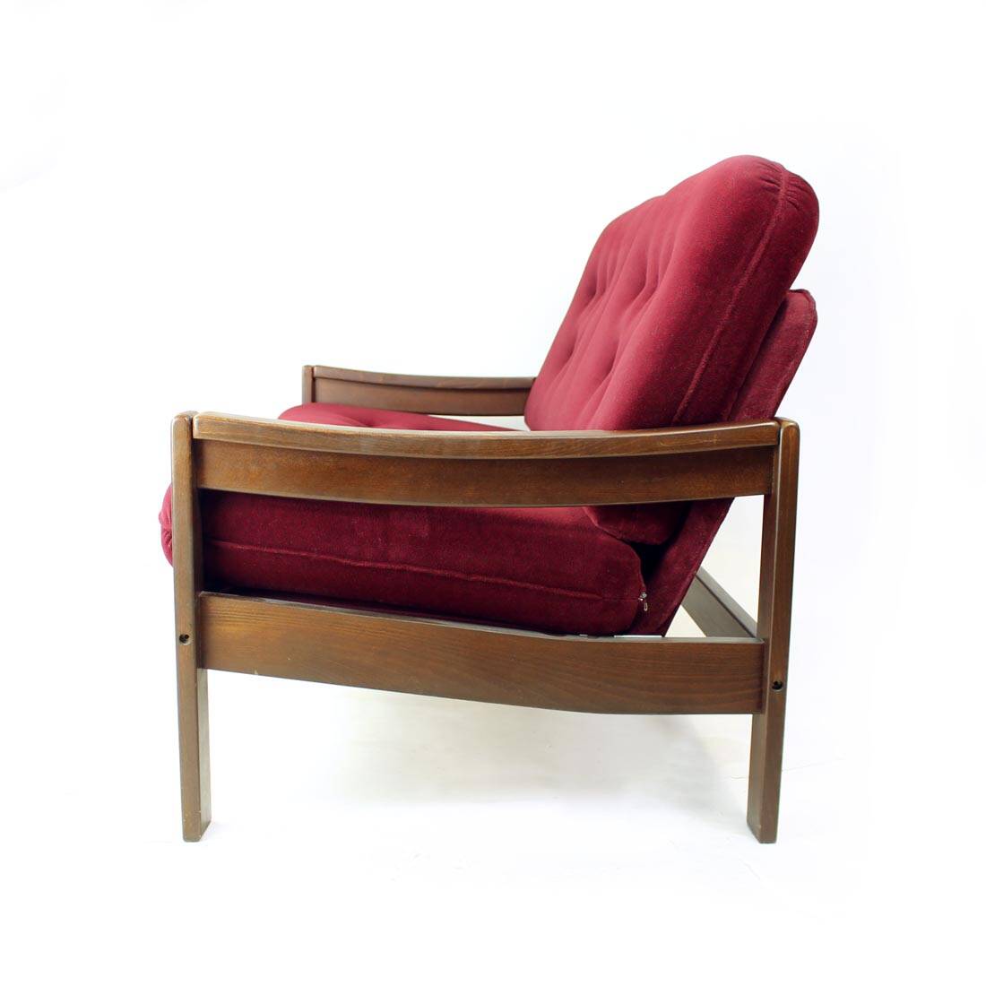 Canapé 2 places en velours de Hikor Pisek, Tchécoslovaquie, années 1980