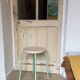 Set of 3 Vintage Stools - Molded Plastic Seat, Covered Iron Leg