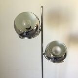Eyeball floor lamp in chromed metal