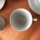 Art Deco cups and saucers by Théodore Haviland in celadon.