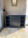 Low buffet with niches, chic country style, anthracite black, wood.