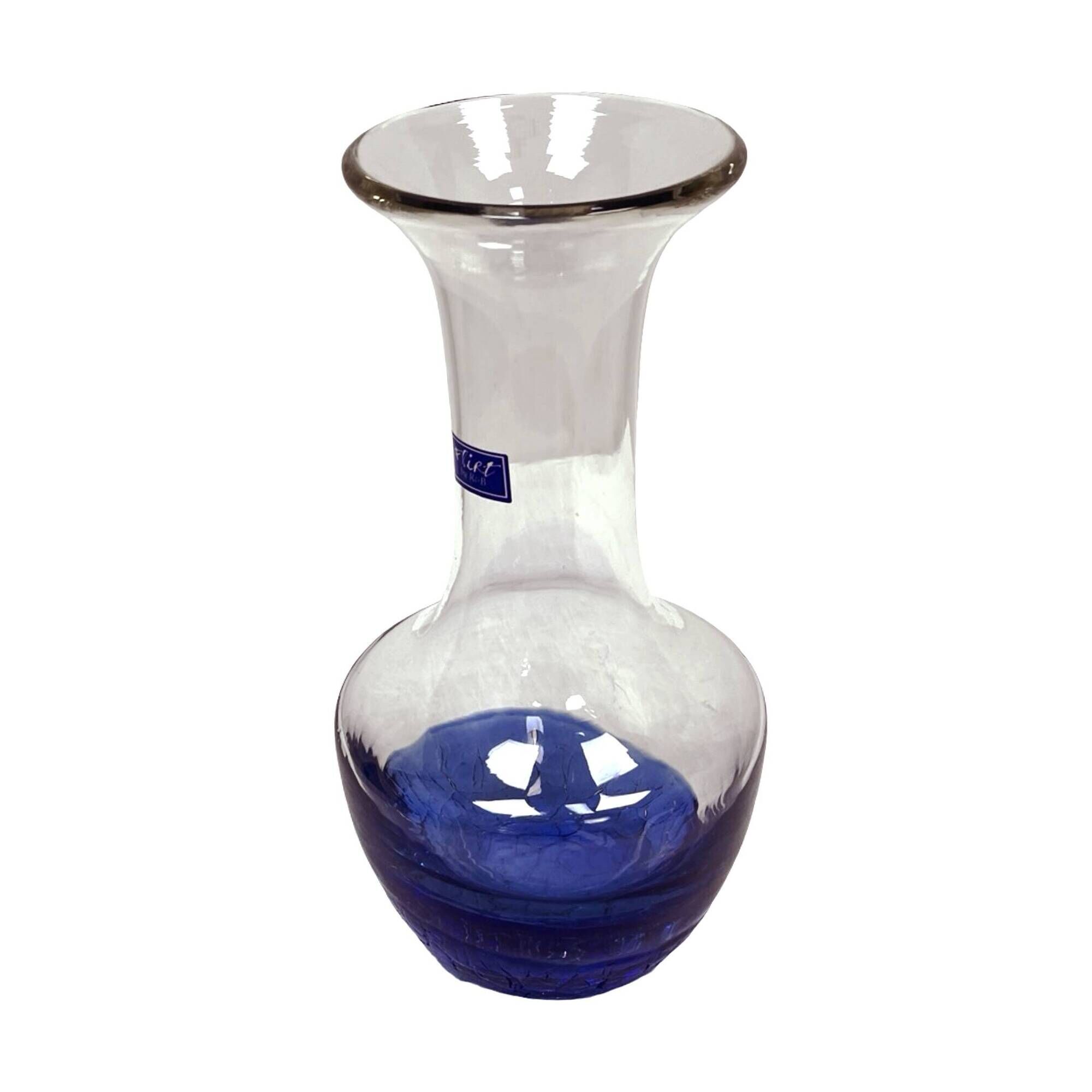 "Flirt" Glass Vase by R&B Ritzenhoff Breker – Cobalt Crackle Glass – 1990s