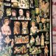 Paravent anglais à trois feuilles recouvertes d'un collage chromo XIX eme