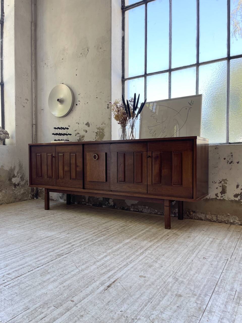 1950s modernist oak sideboard
