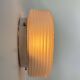 Vintage wall lamp in pressed molded sandblasted glass, France 1960