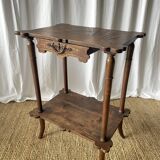 Elegant Art Nouveau side table in walnut, France early 20th century.