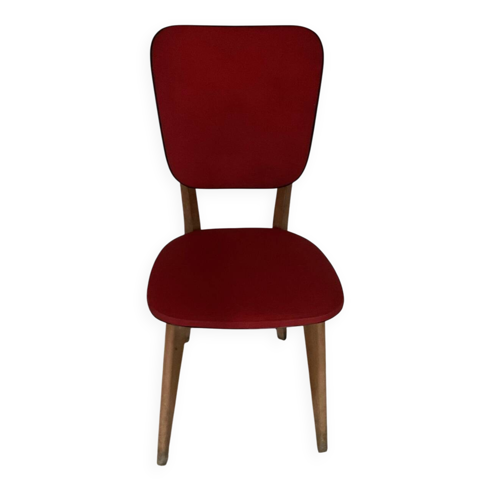 Chaise similicuir rouge années 70