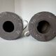 Pair JETTE HELLERØE table lamps/ lampfoot, ceramic danish, vintage 70s