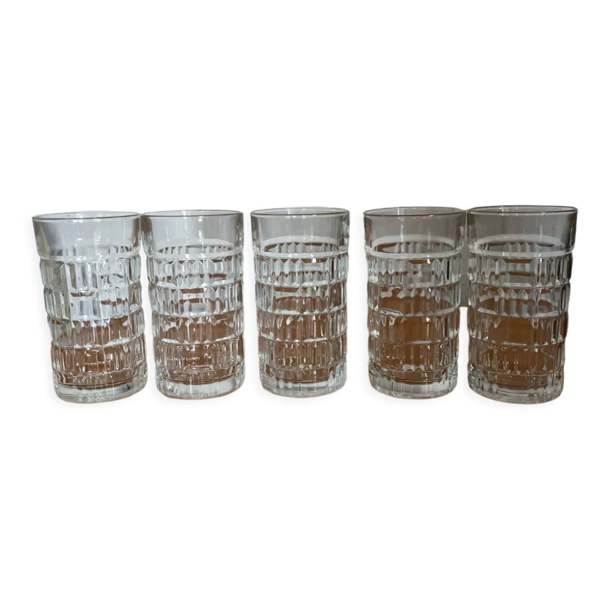 Transparent vintage whisky glasses