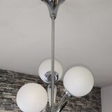 Chromed petal chandelier 1970