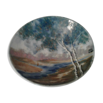 Porcelain cut.  Camille Tharaud (1878-1951), landscape décor