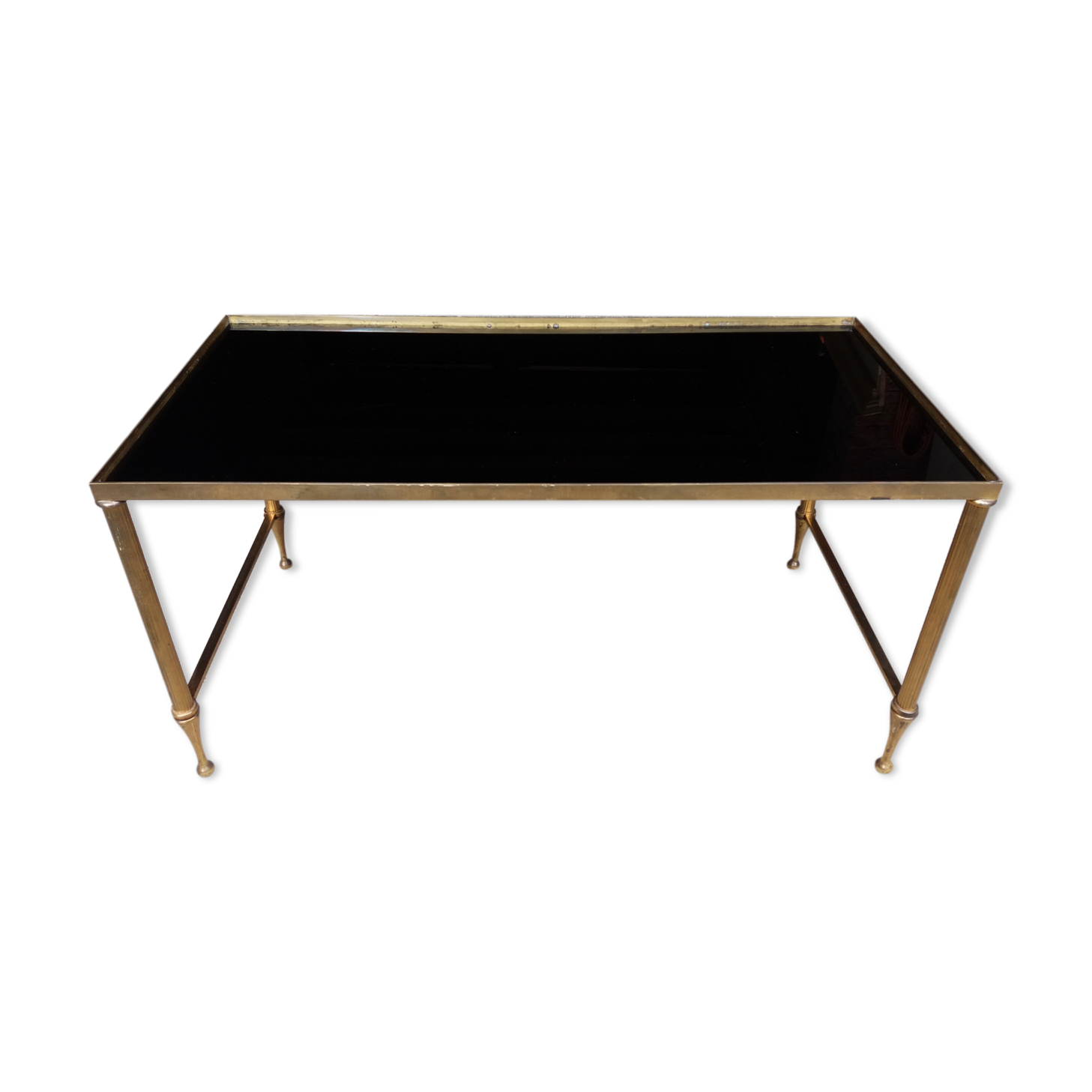 Brass and glass coffee table
