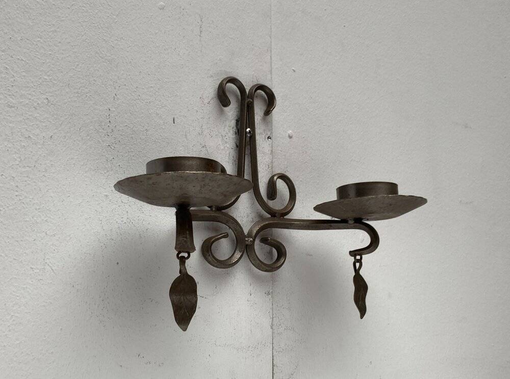 Vintage Swedish Wrought Iron Wall Candleholders from Ahrnebergs, Set of 2