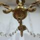3-light bronze and crystal chandelier