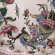 Old earthenware plate of Gien, cornucopia décor