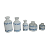 Set of 5 ceramic pots porcelain luxury france vintage white with their lids