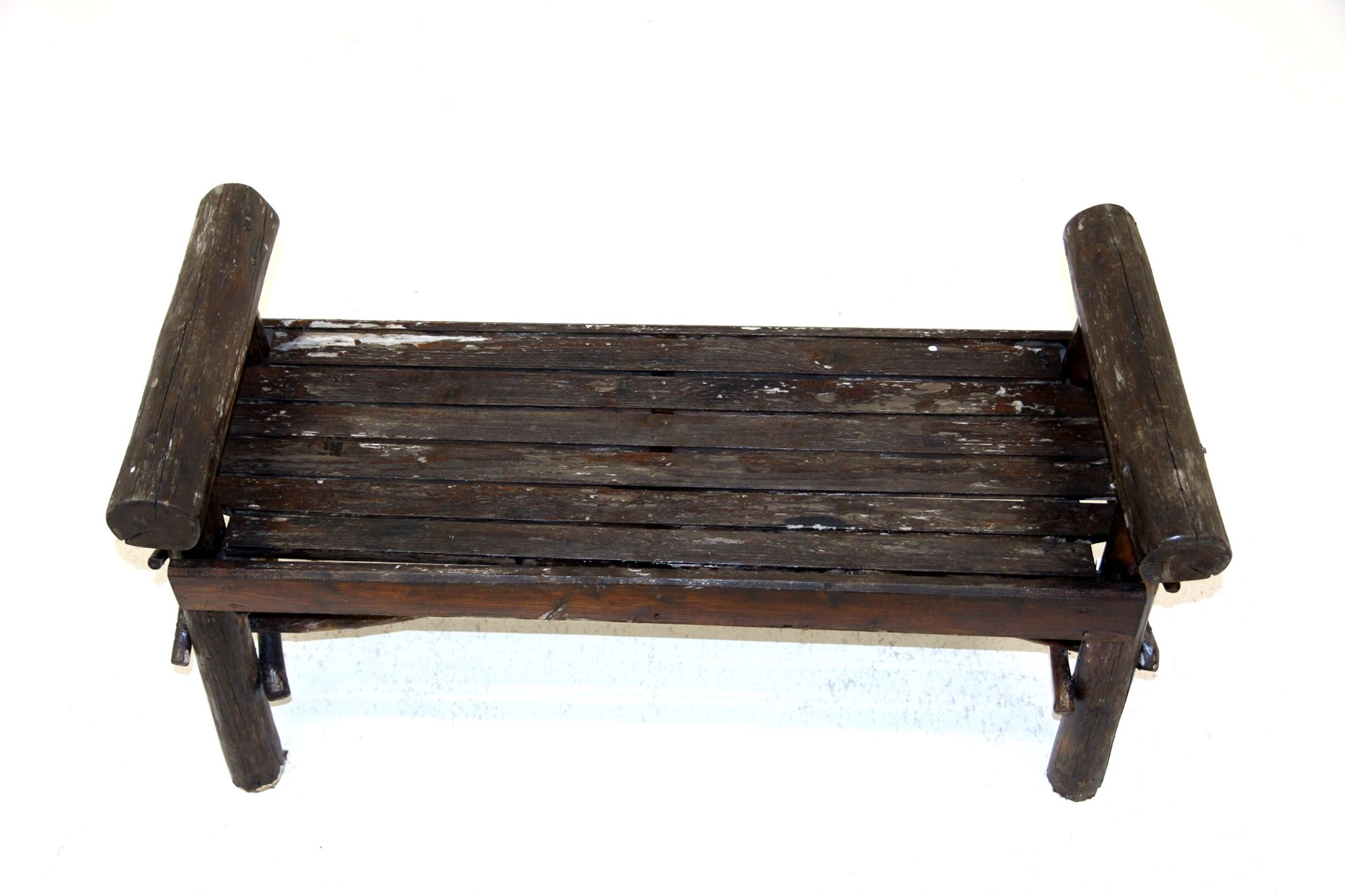 Banc brutaliste en bois, suède, 1970
