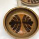 Set of 3 ceramic caquelon dishes from Pornic, Palmyre decor